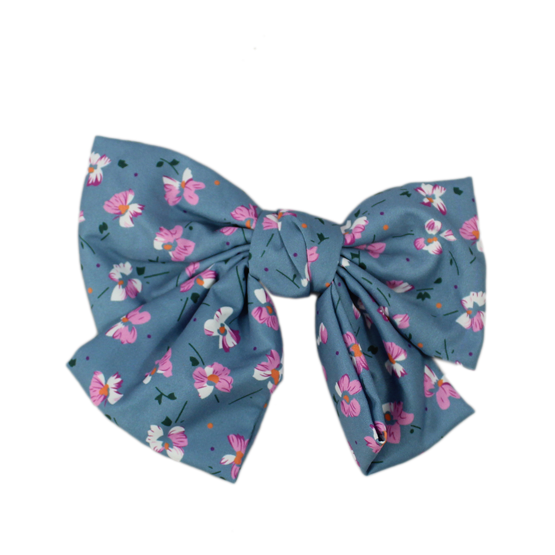 Floral Fabric Big Bow Hairclip