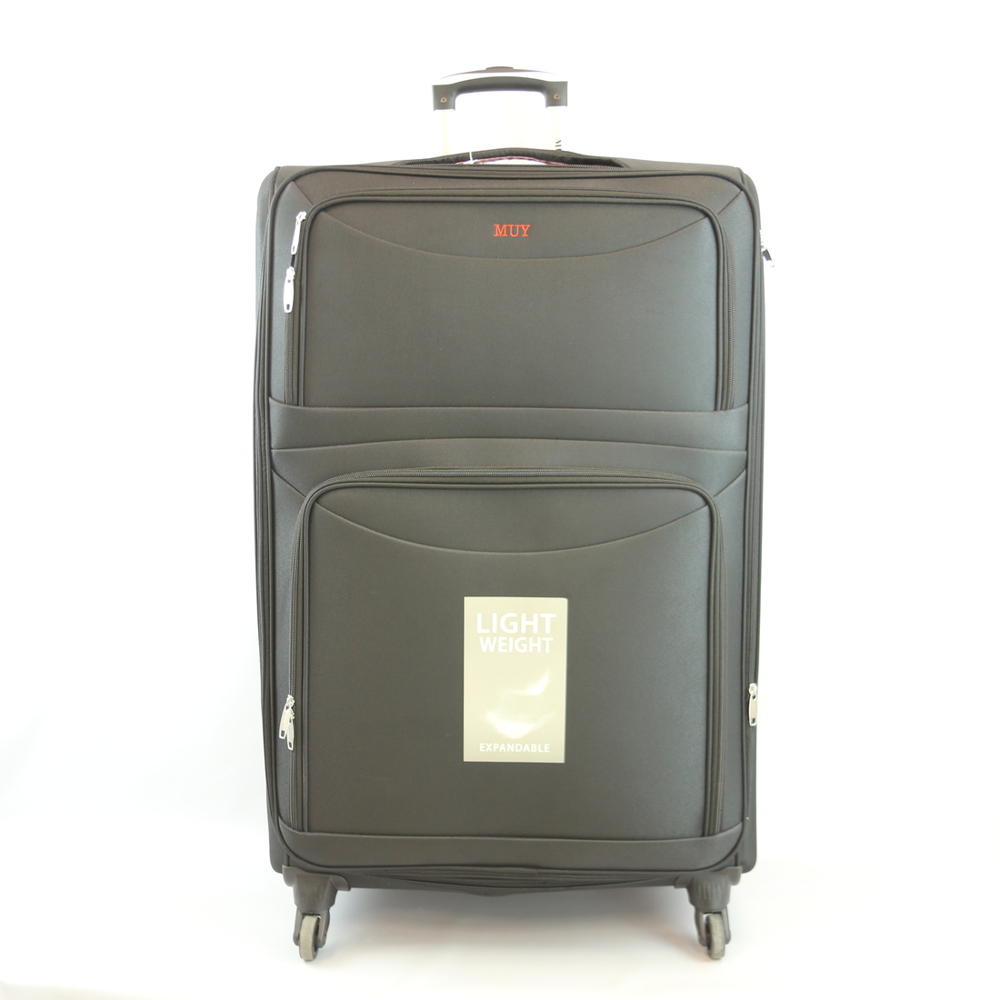 Black lightweight soft-shell luggage