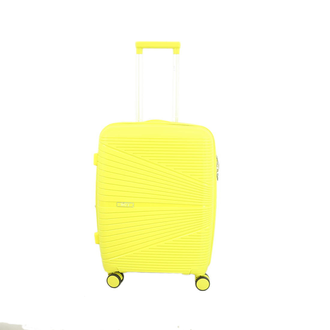 Sleek Green hard-shell luggage with geometric pattern