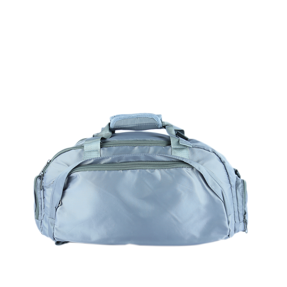 Spacious duffel bag with multiple zippered compartments and sturdy handles.