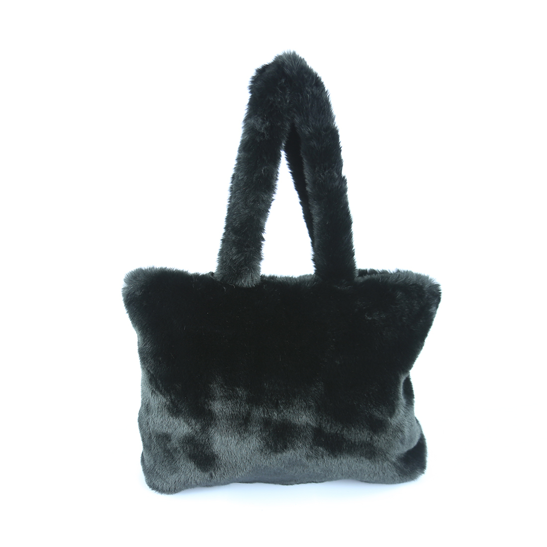 Plush faux fur tote bag