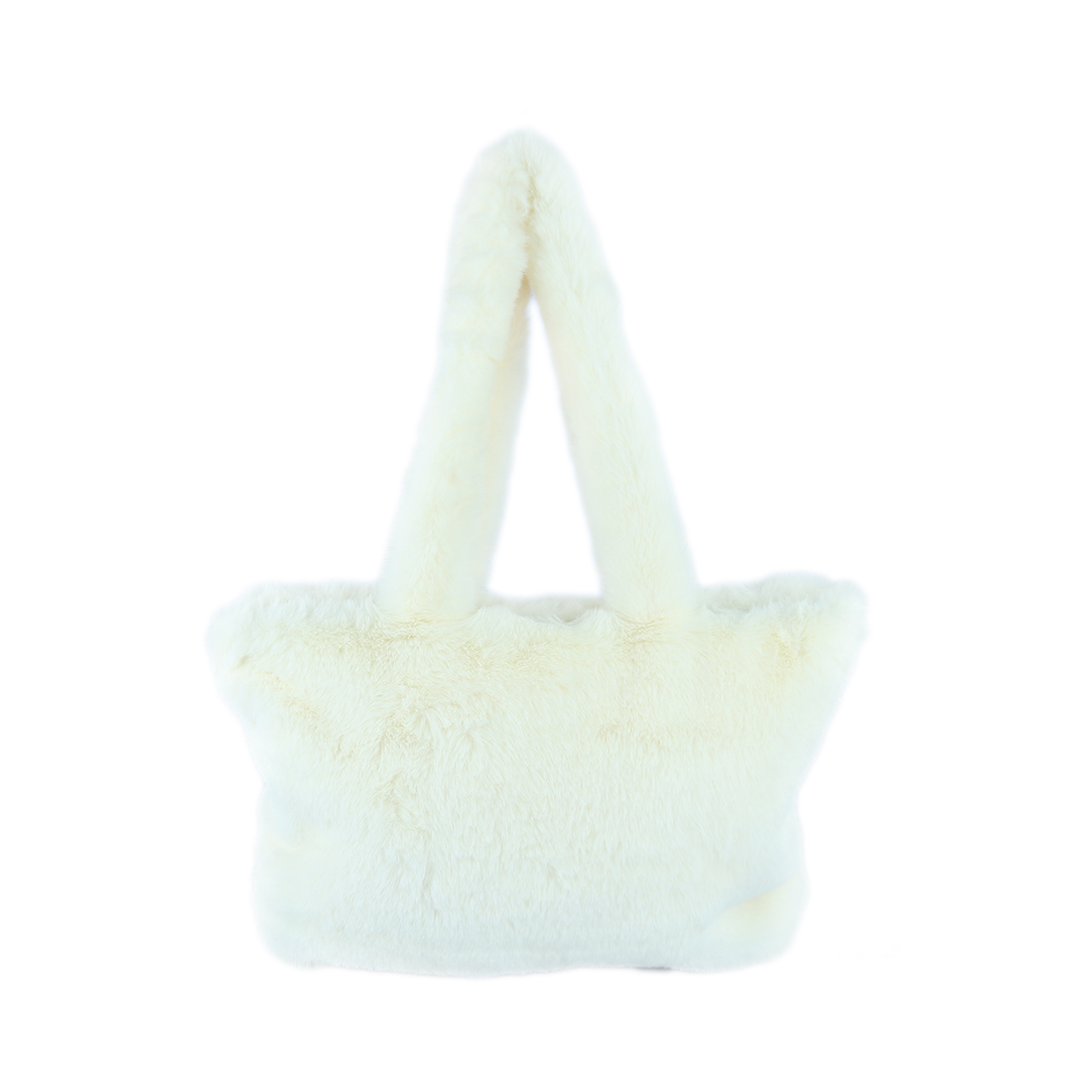 Plush faux fur tote bag