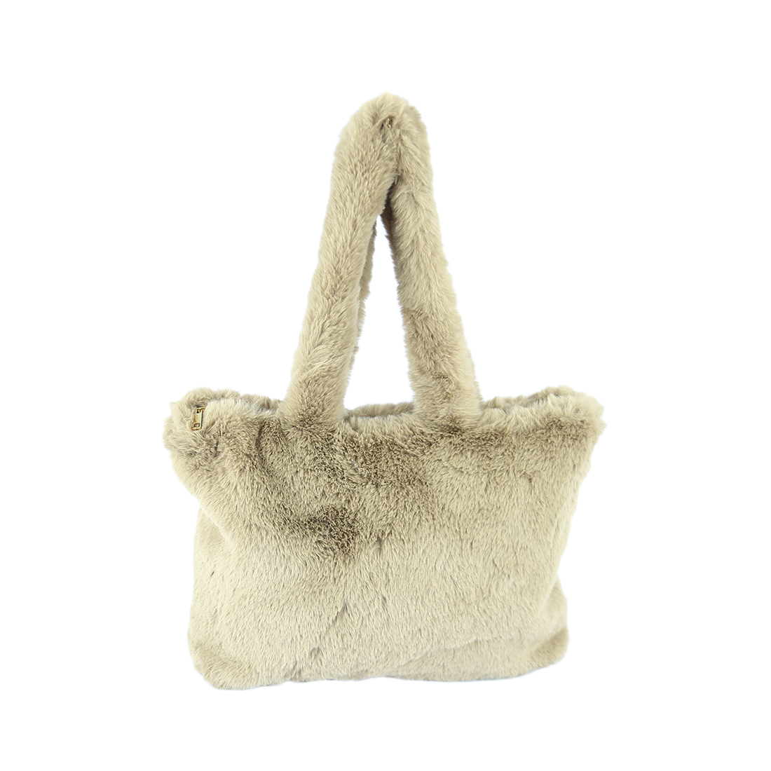 Plush faux fur tote bag