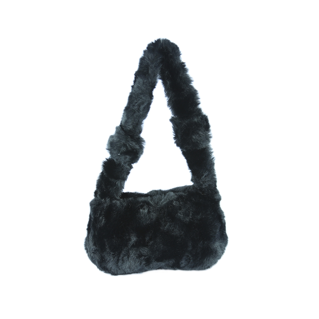 Brown faux fur shoulder bag