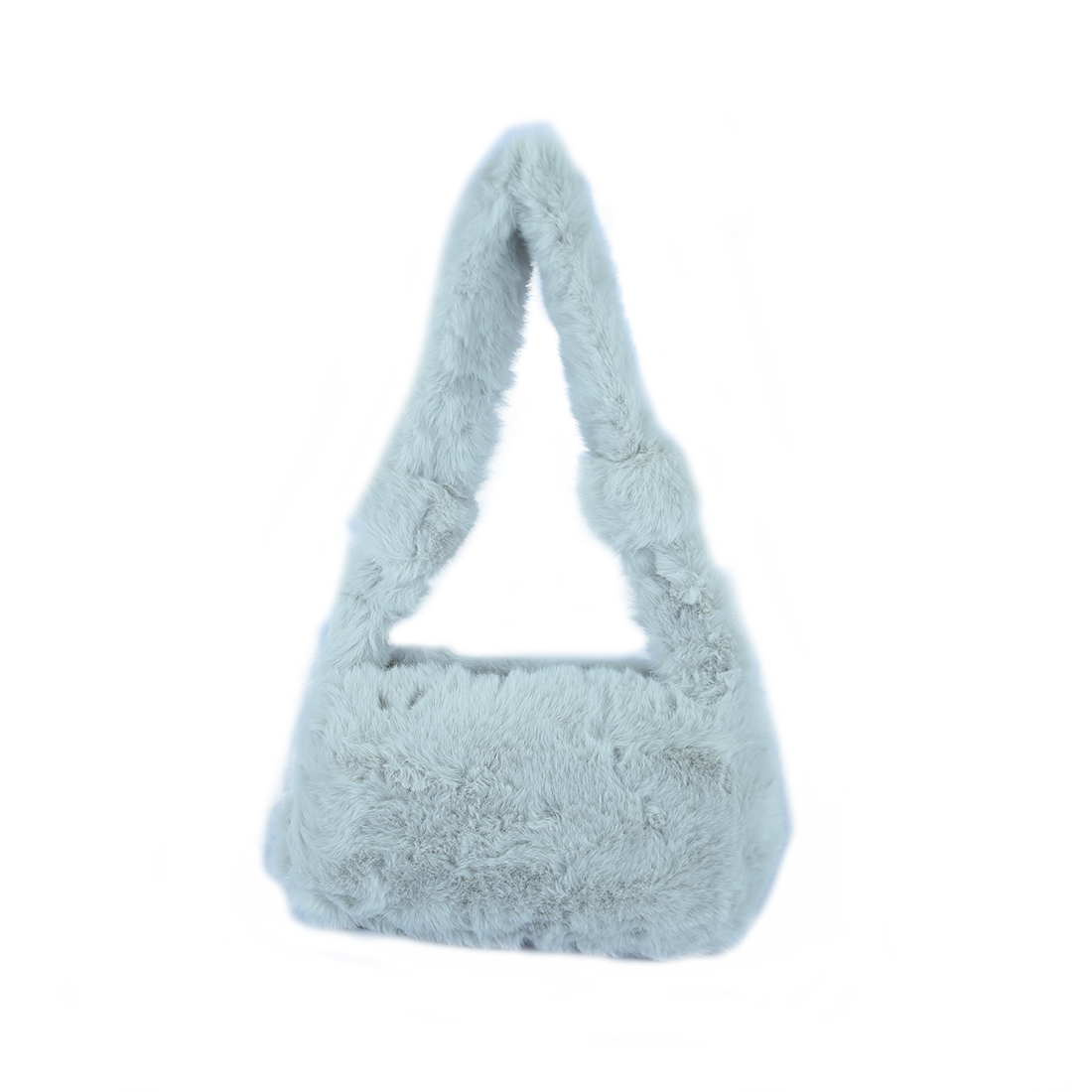 Brown faux fur shoulder bag