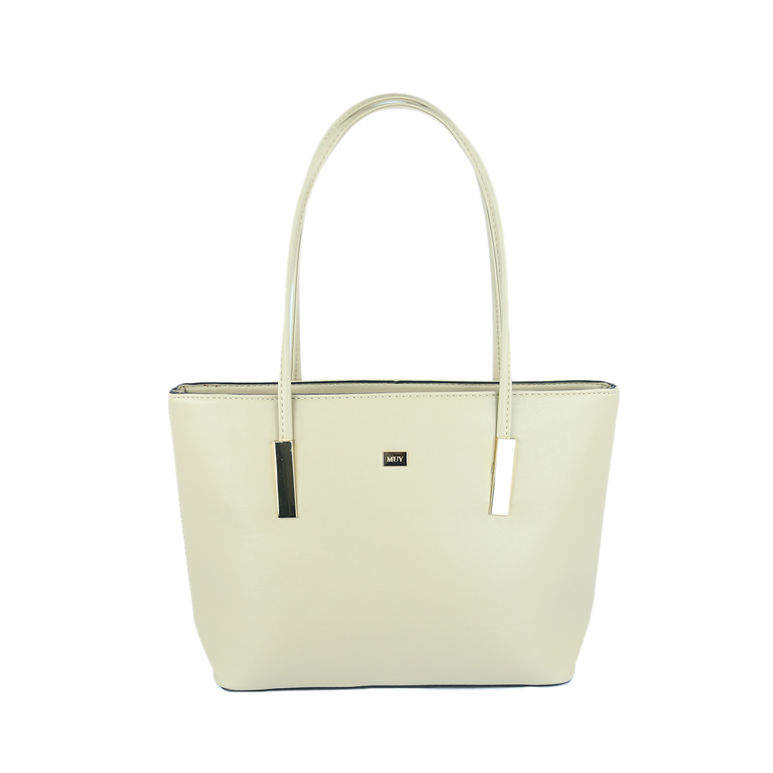 Brown tote bag with gold-tone hardware