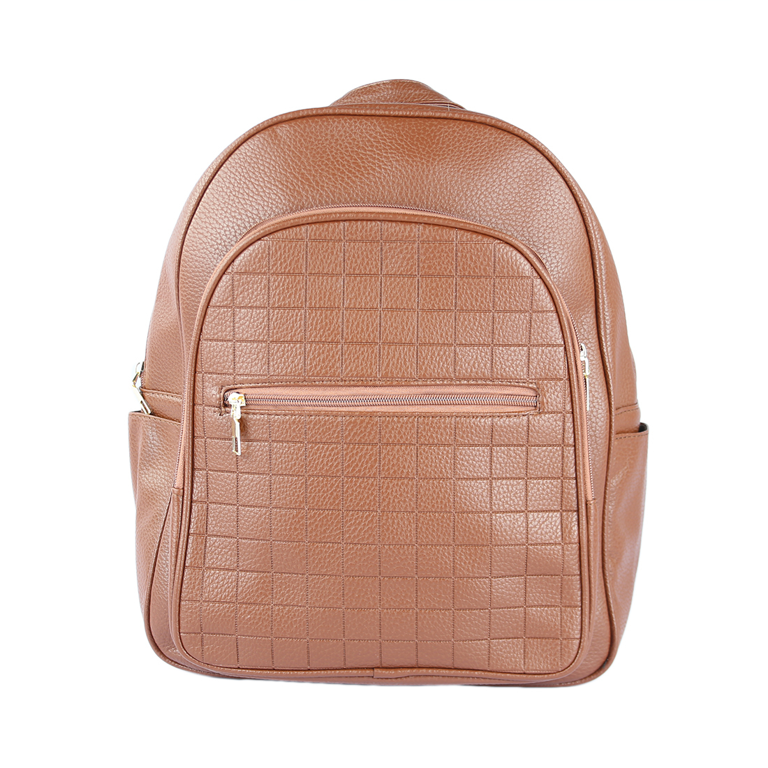 Textured backpack with front zipped pocket