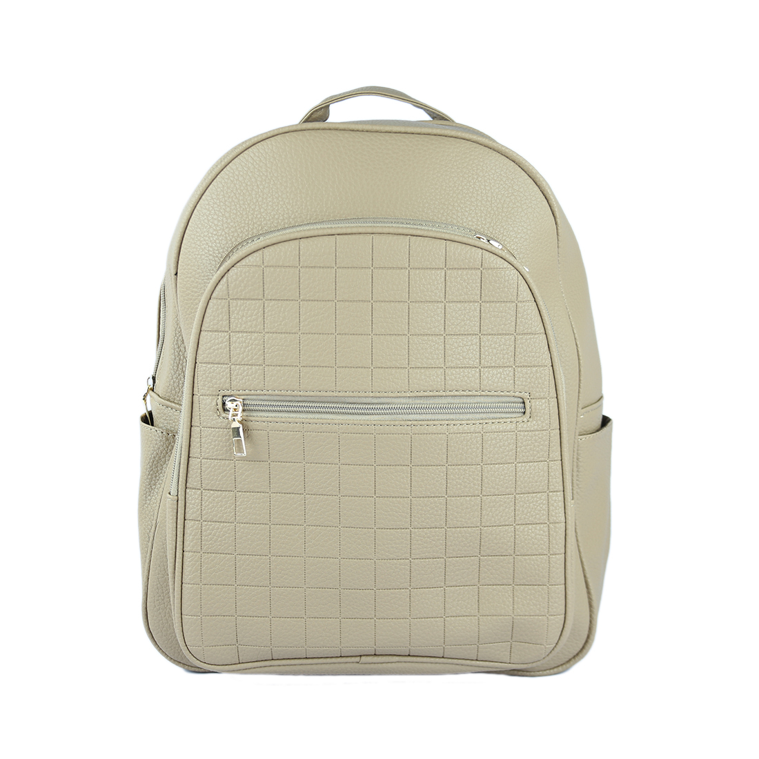 Textured backpack with front zipped pocket