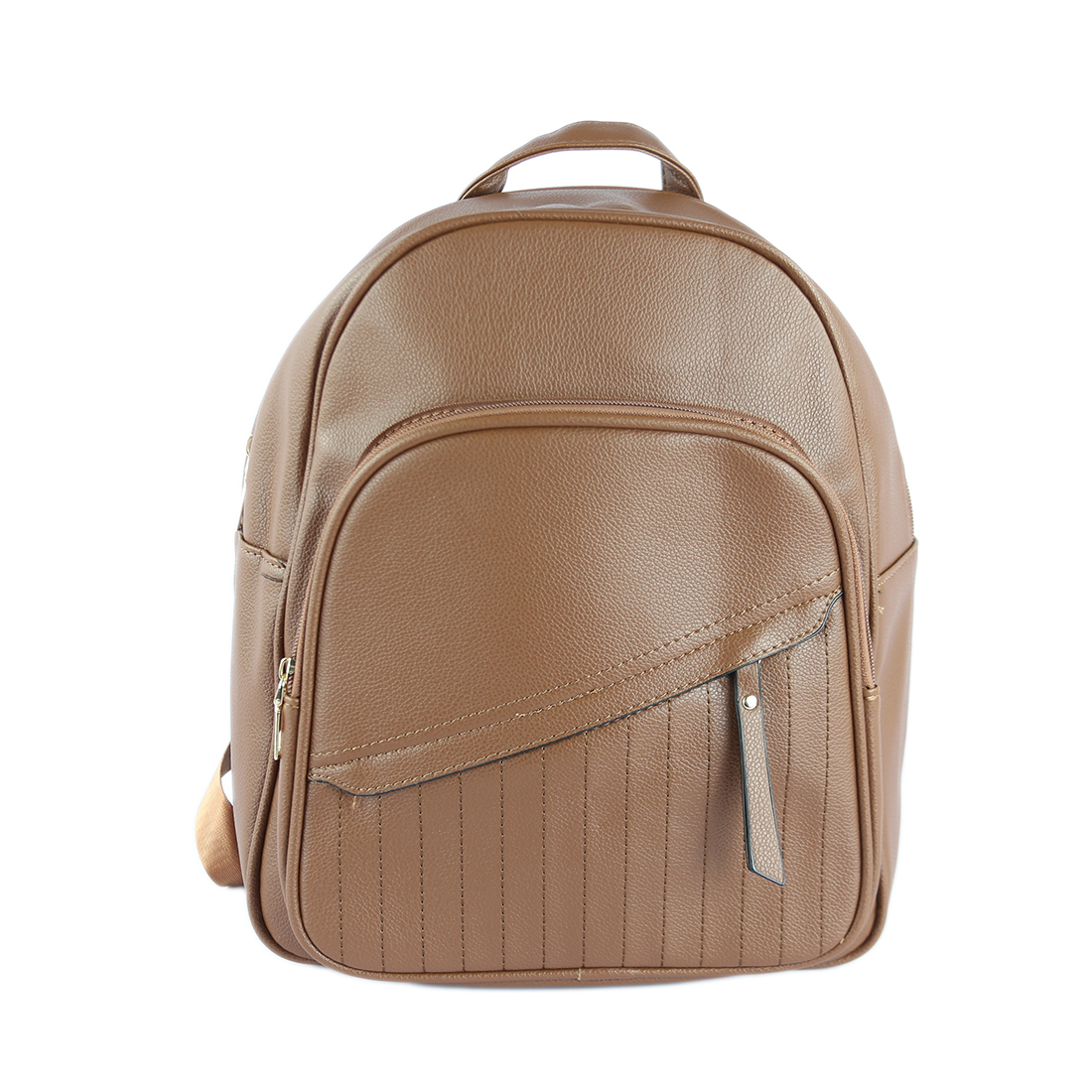 Backpack with stitched front pocket