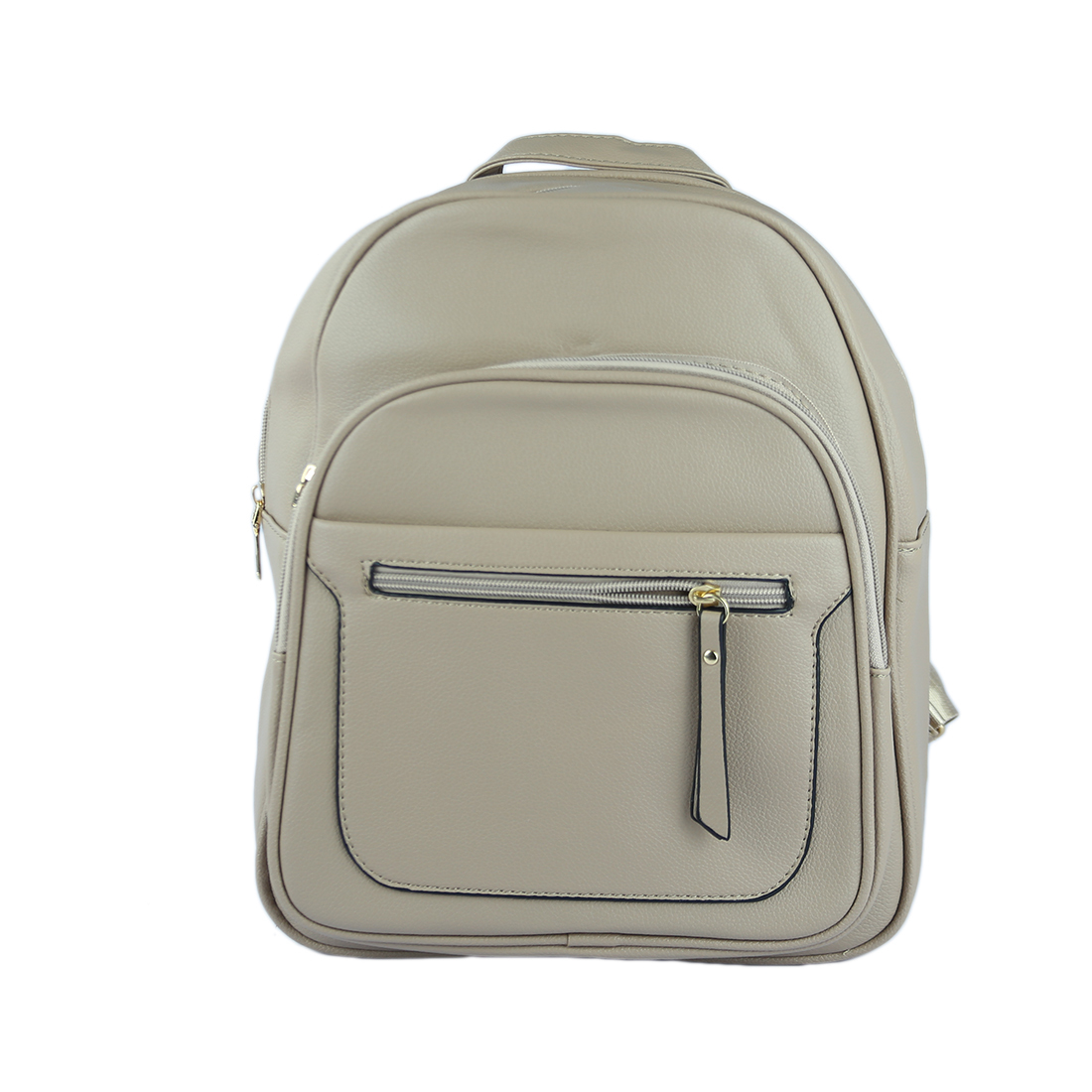 Textured backpack with front zipped pocket and flap