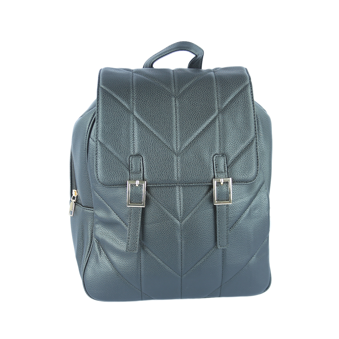 Quilted backpack with buckle details