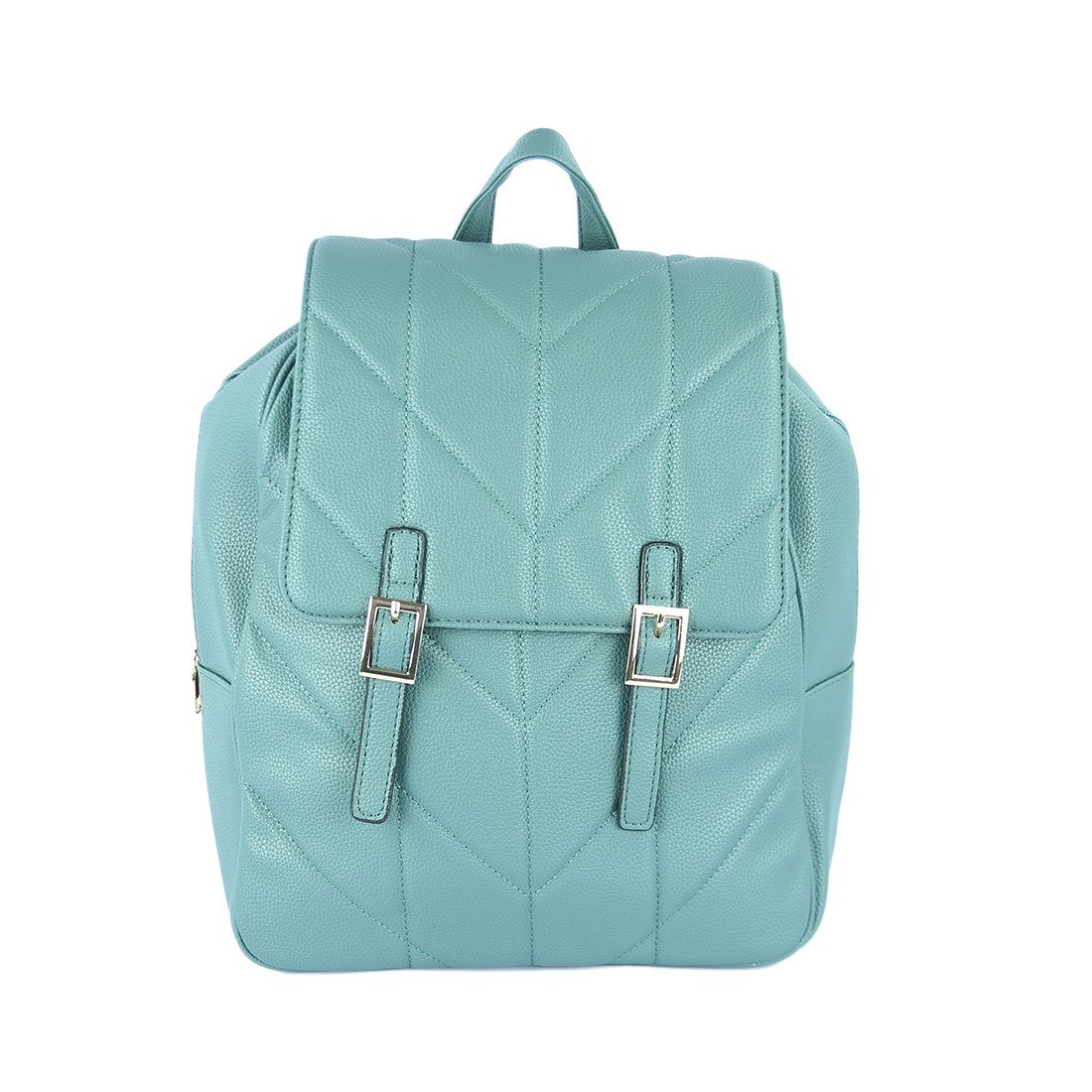 Quilted backpack with buckle details