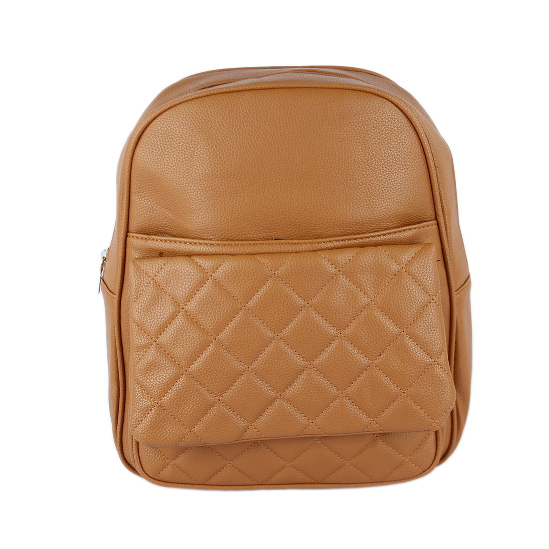 Quilted front-pocket backpack with top handle