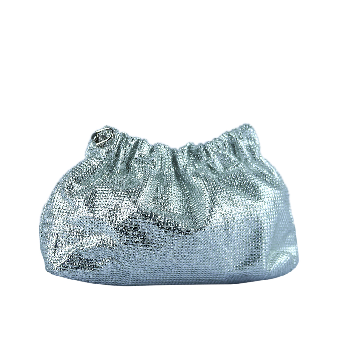 Pouch-style clutch purse with a sparkly, ruched top