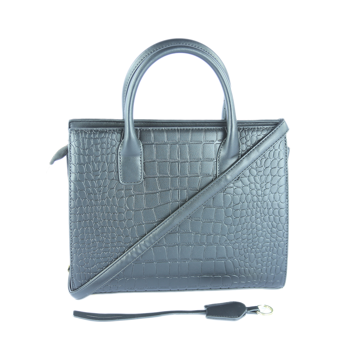Crocodile-textured handbag