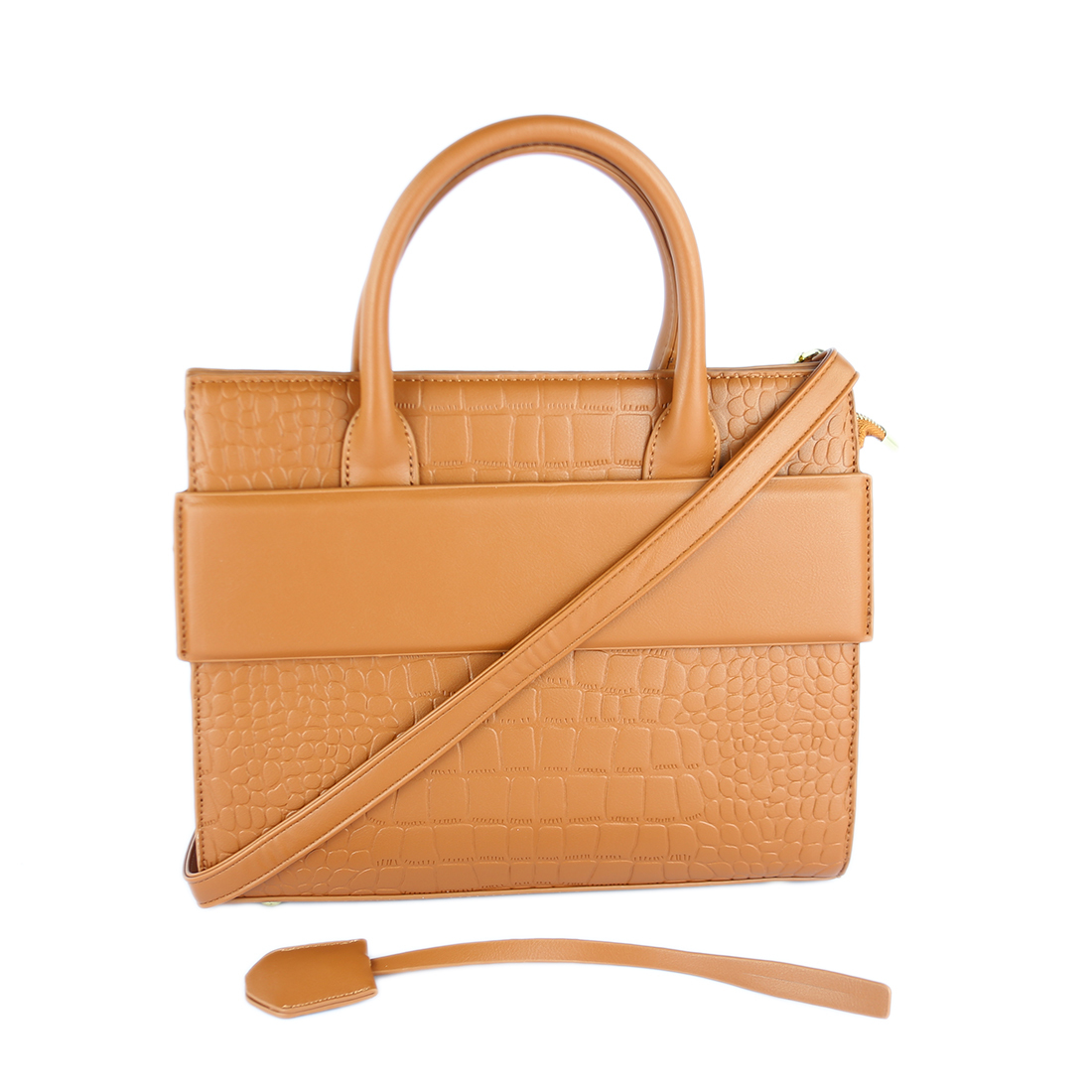 Crocodile-textured handbag
