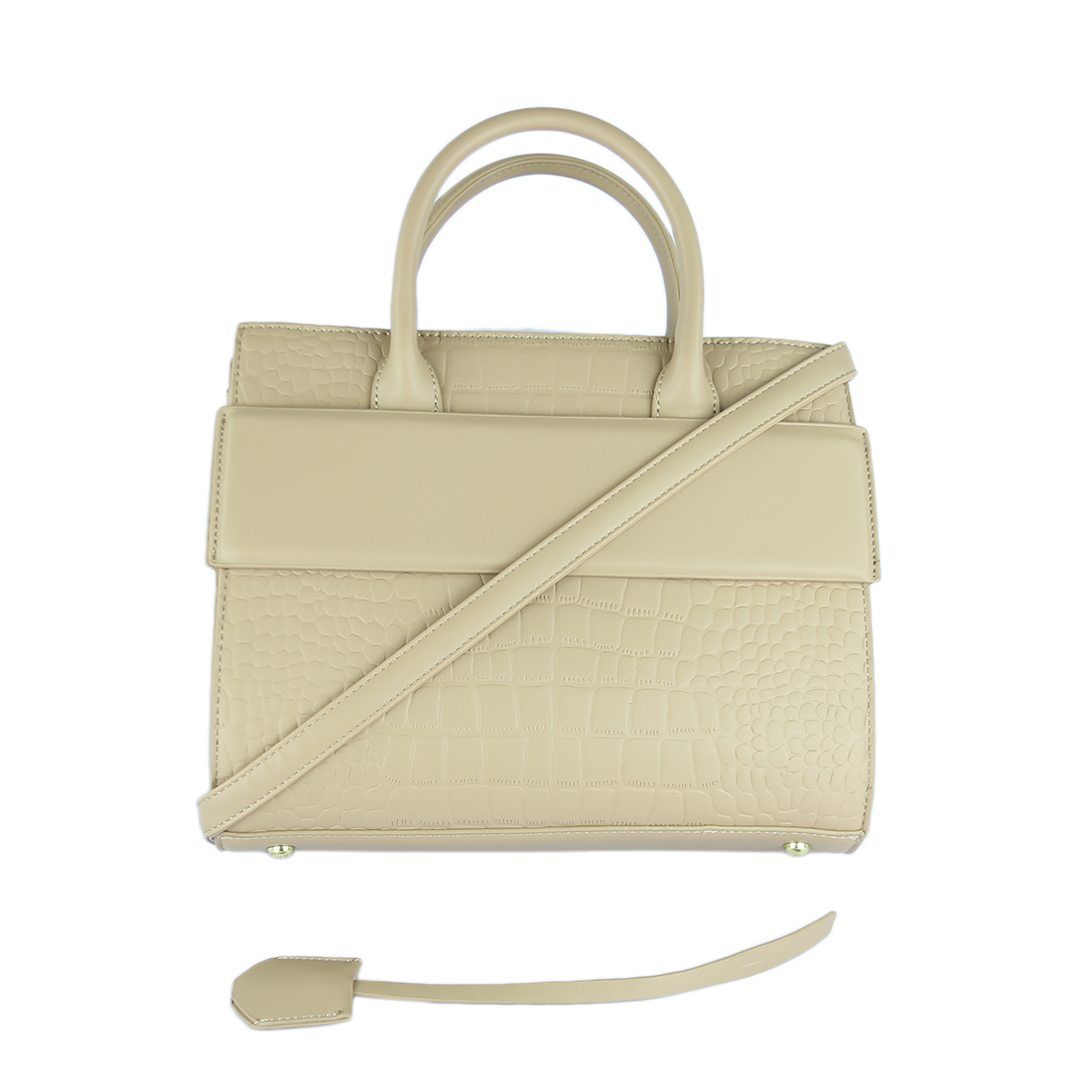 Crocodile-textured handbag