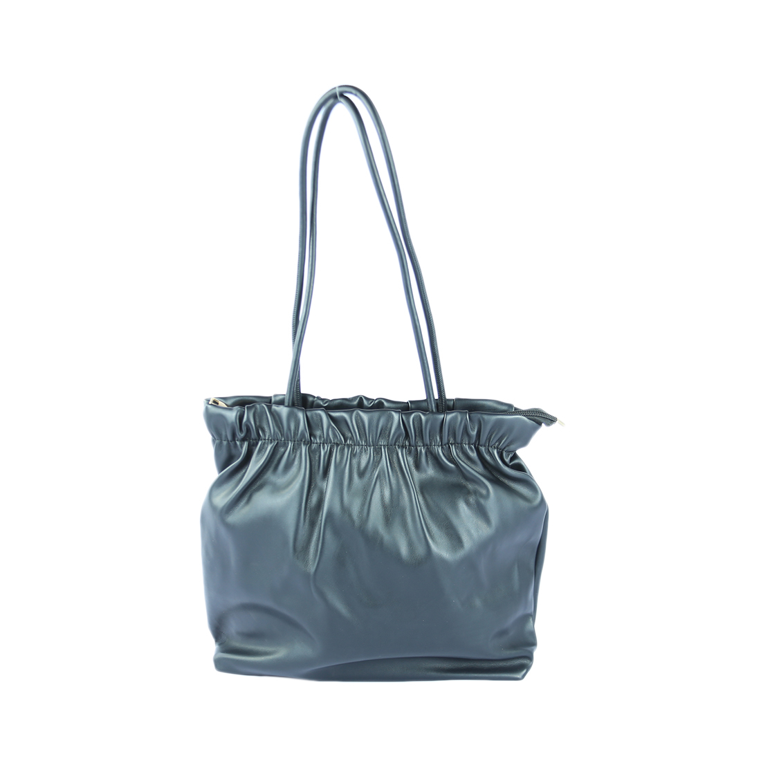Ruched shoulder bag with thin straps