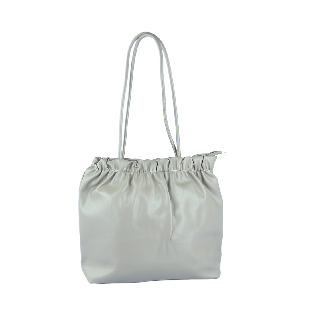Ruched shoulder bag with thin straps