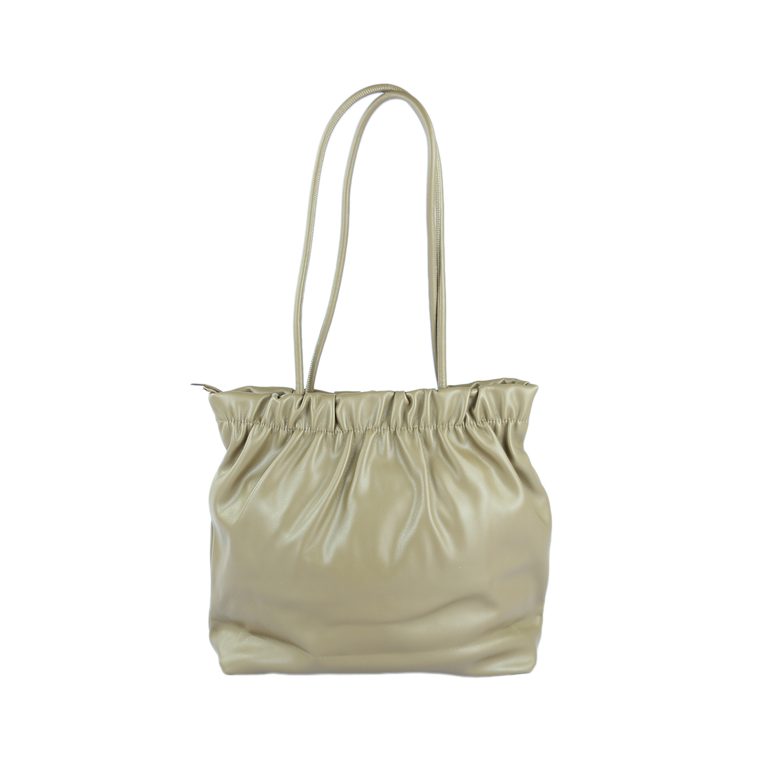 Ruched shoulder bag with thin straps