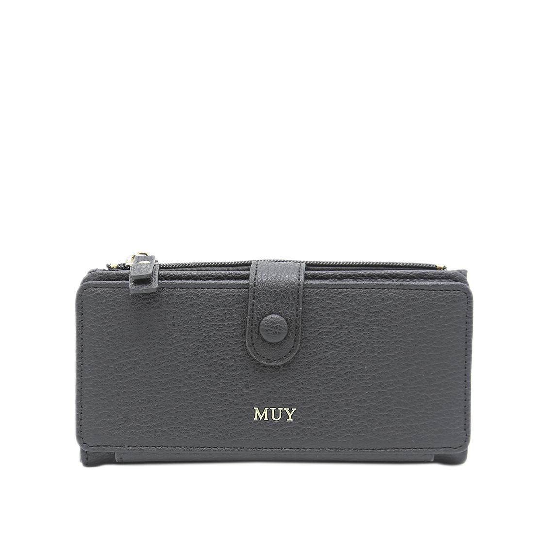 Red textured wallet with snap closure