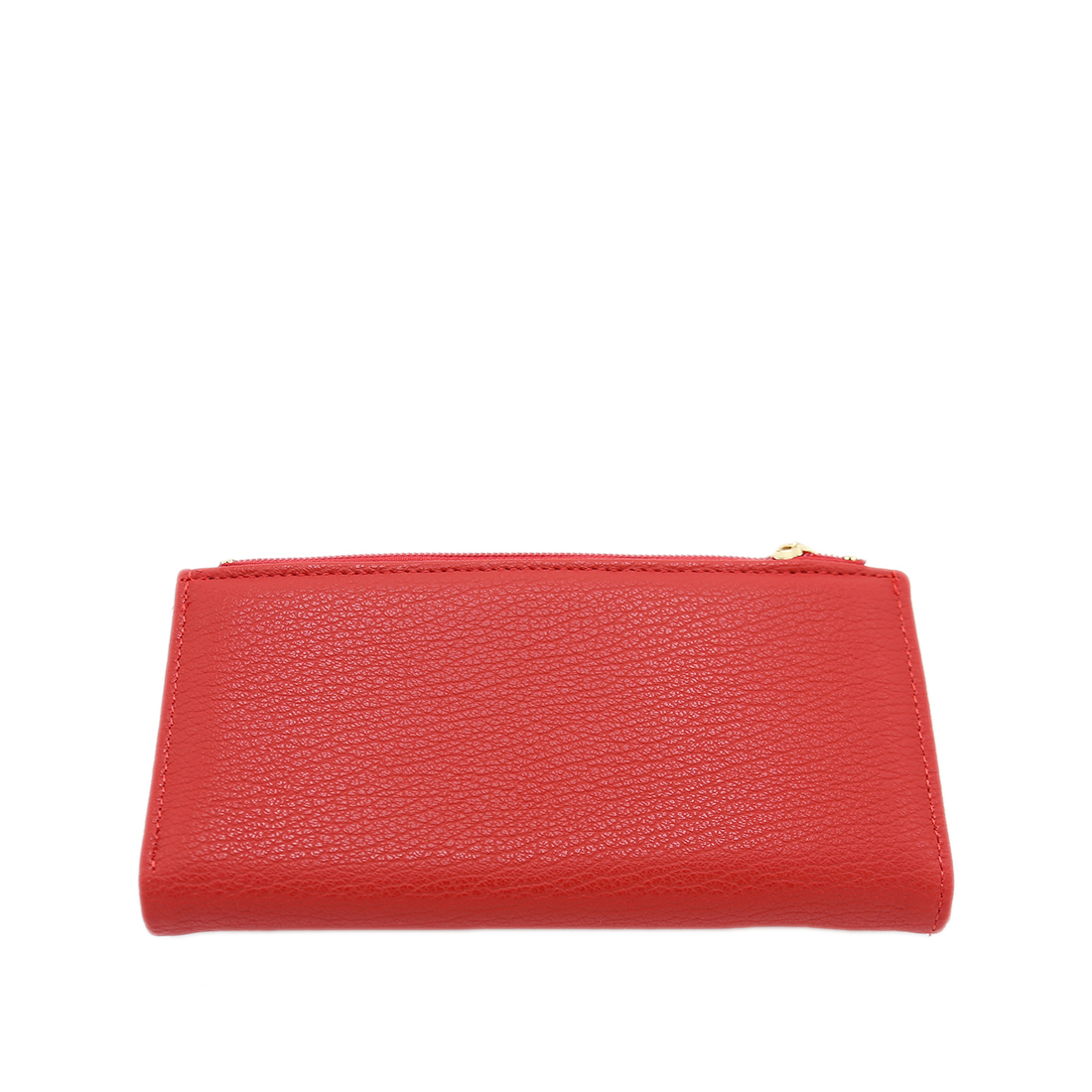 Red textured wallet with snap closure