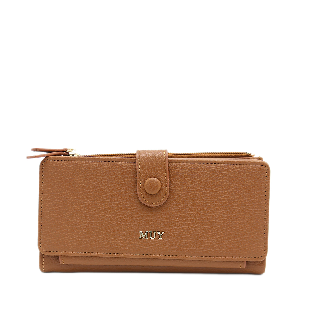 Red textured wallet with snap closure