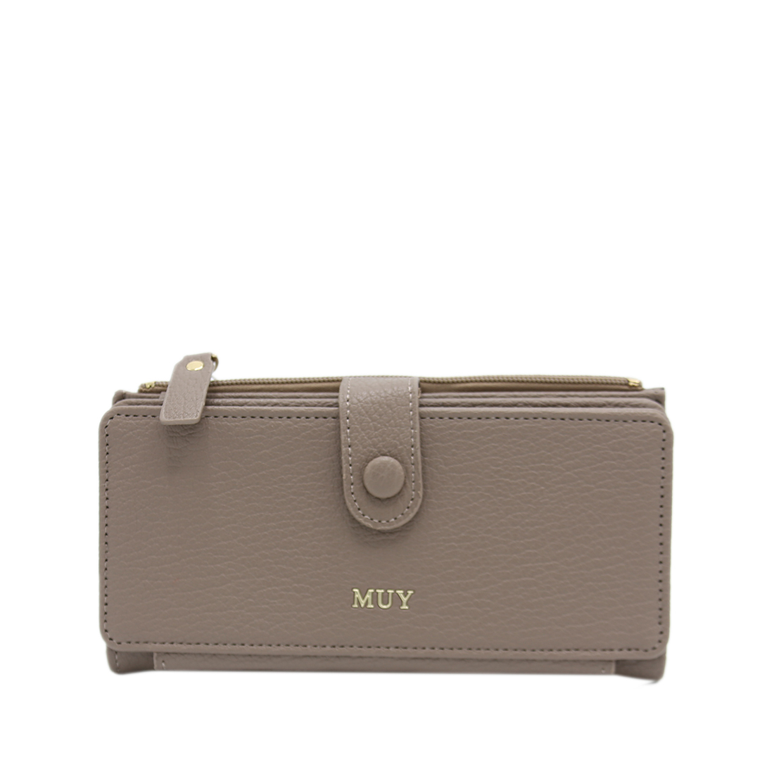 Red textured wallet with snap closure