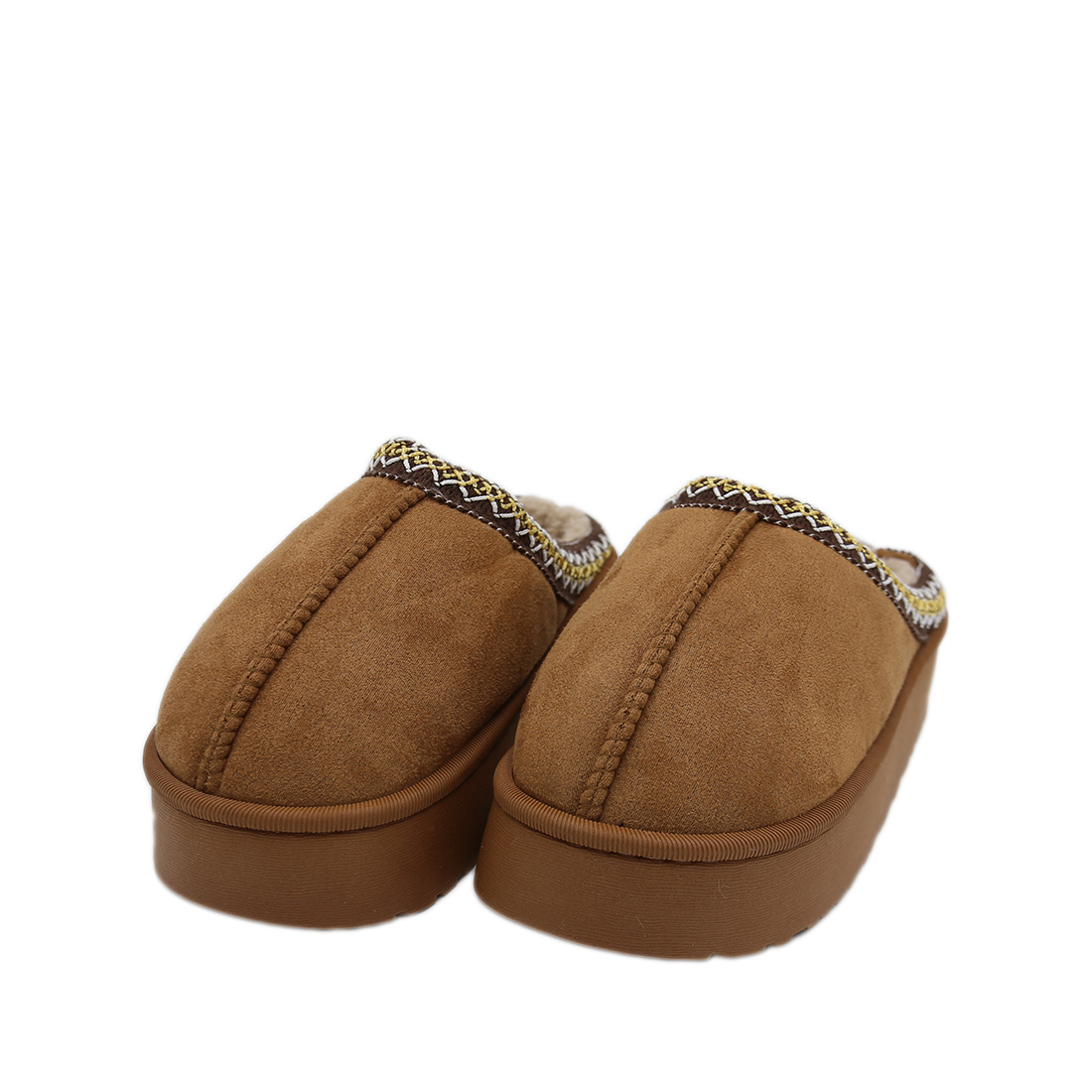 Slip-on shoe with decorative stitching and soft lining