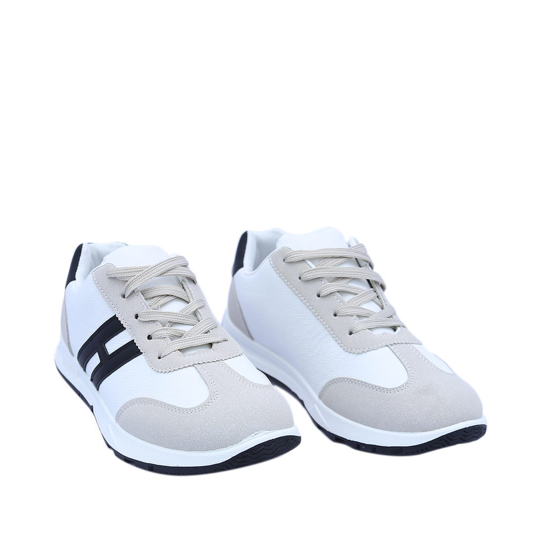 Sporty lace-up sneakers with contrast panel details.