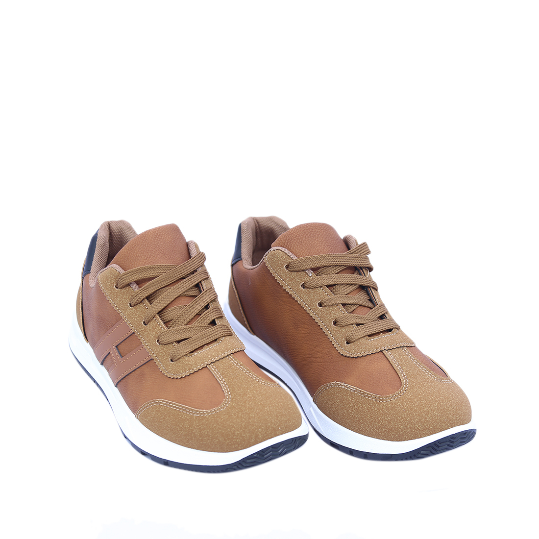 Sporty lace-up sneakers with contrast panel details.