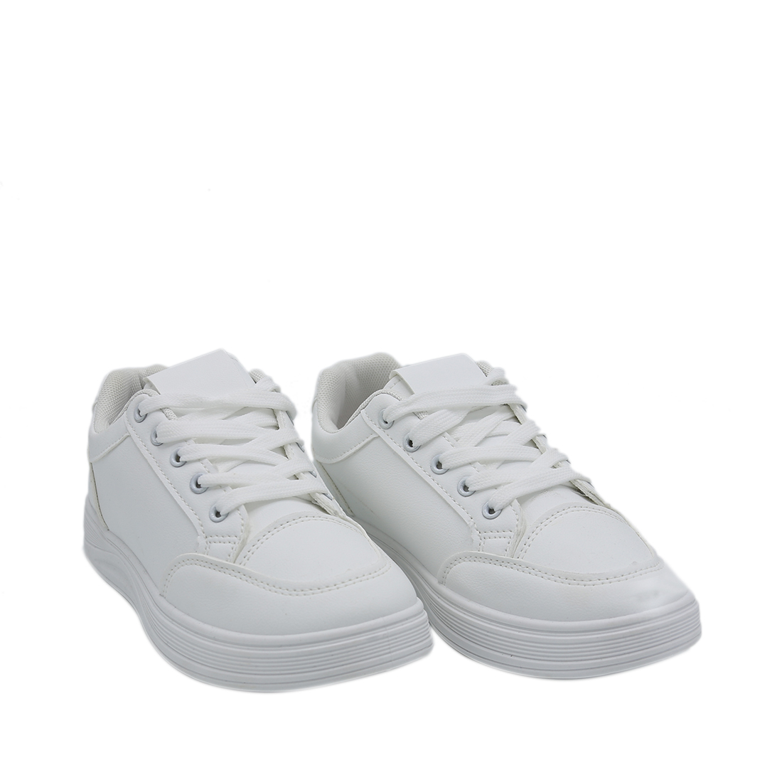 Classic lace-up sneakers with a textured finish.