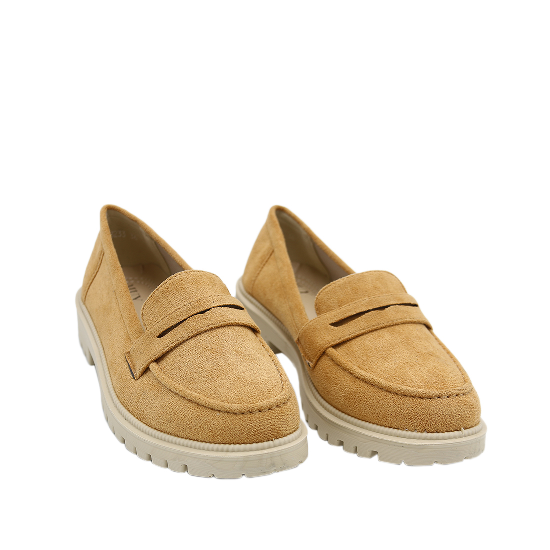 Slip-on ballerina shoes with a classic stitched design.