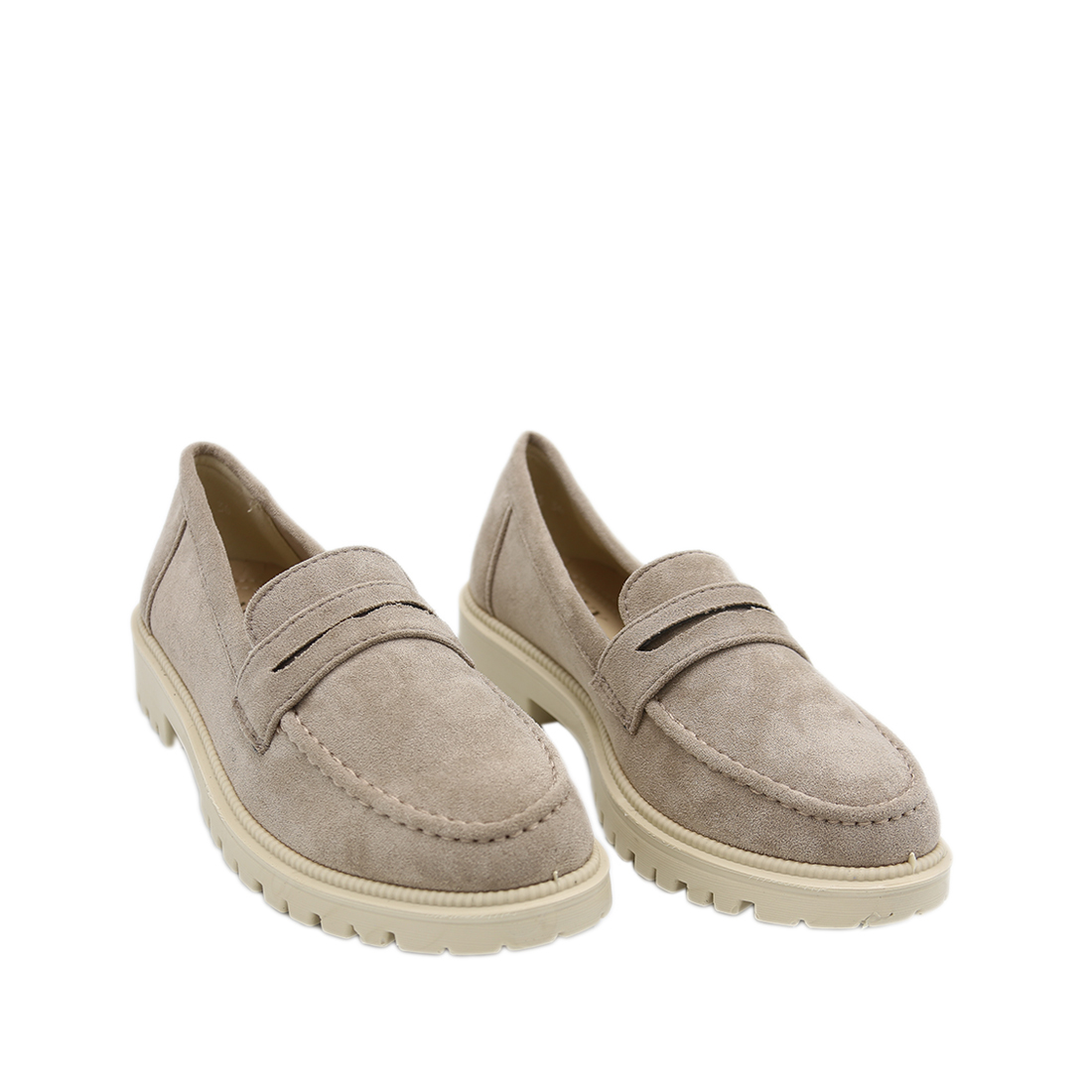 Slip-on ballerina shoes with a classic stitched design.