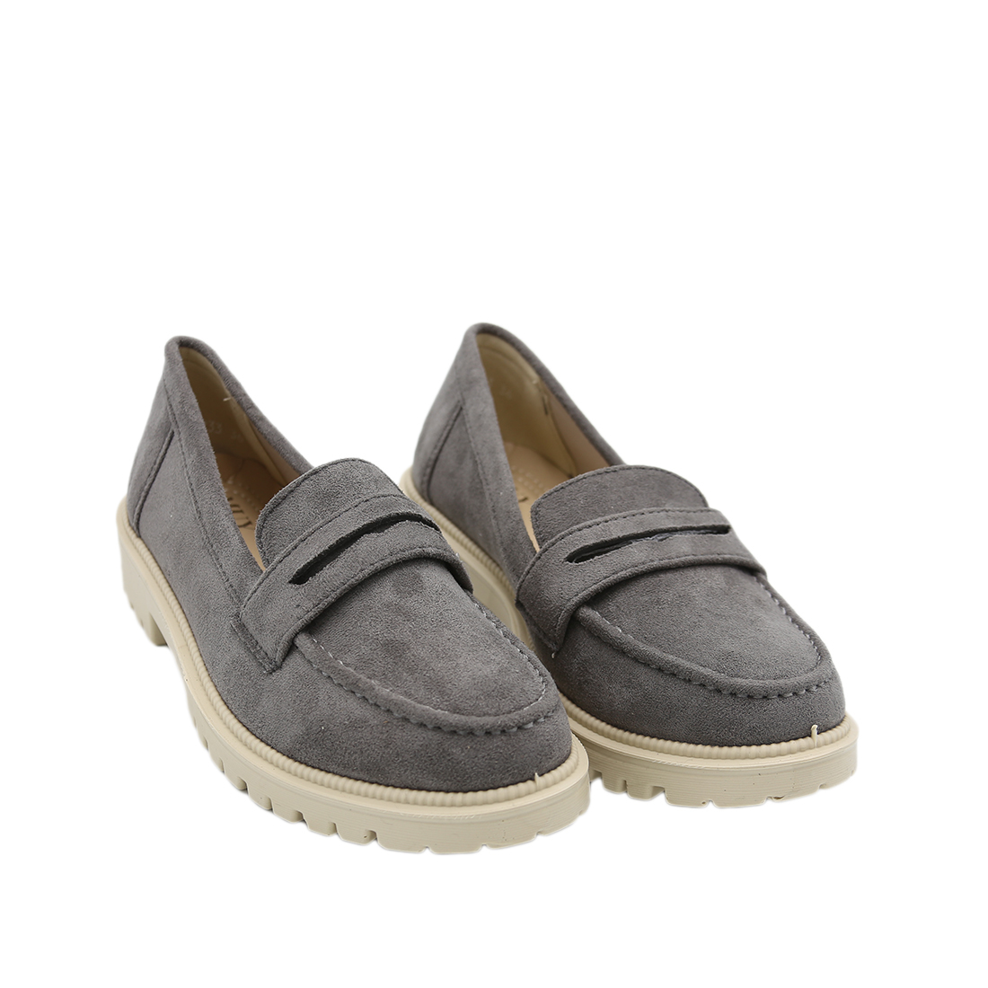 Slip-on ballerina shoes with a classic stitched design.