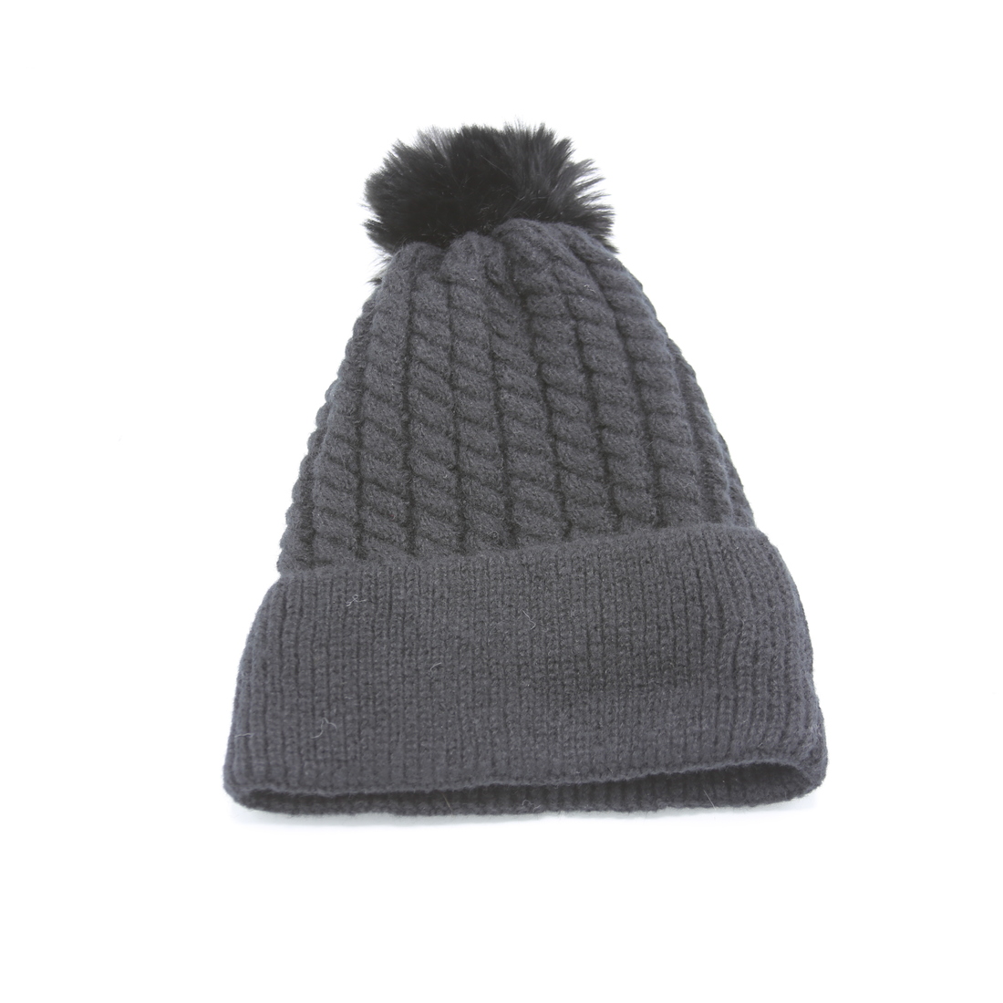 Knitted Beanie Pom Pom Hat