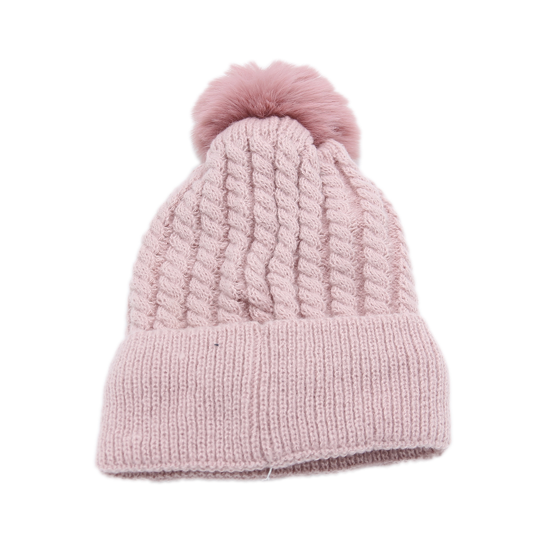 Knitted Beanie Pom Pom Hat
