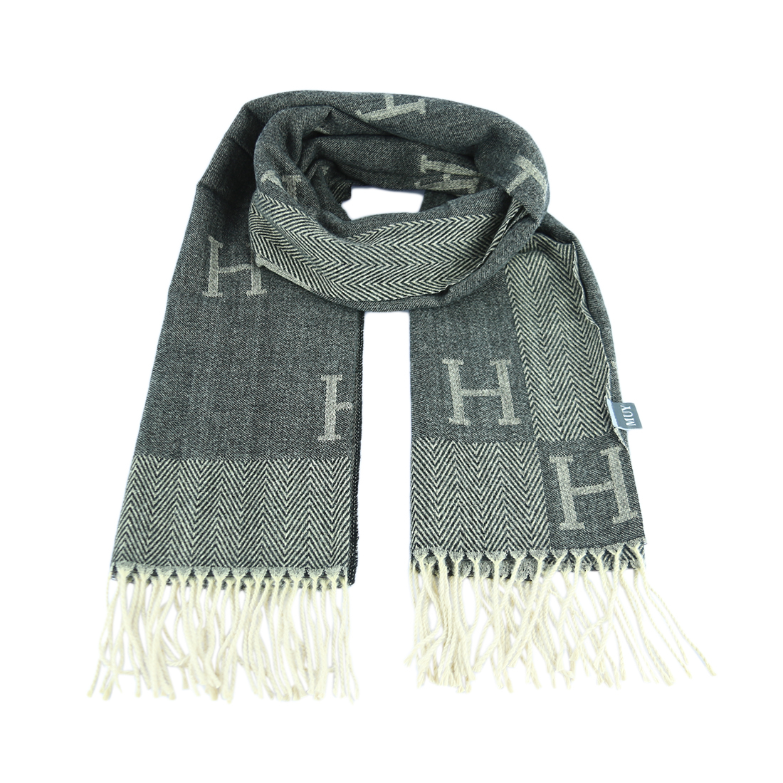 Patterned initialed scarf