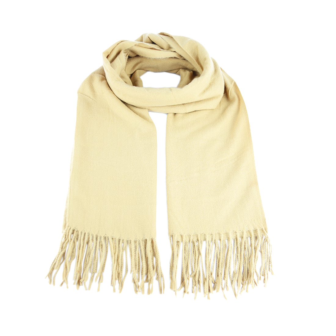Solid colored scarf with fringe detail
