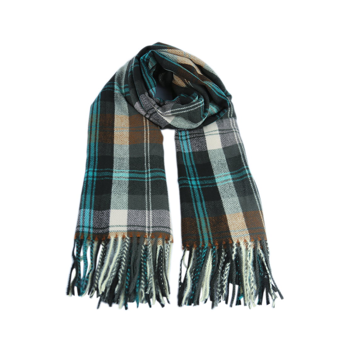 Stylish plaid scarf in timeless earth tones