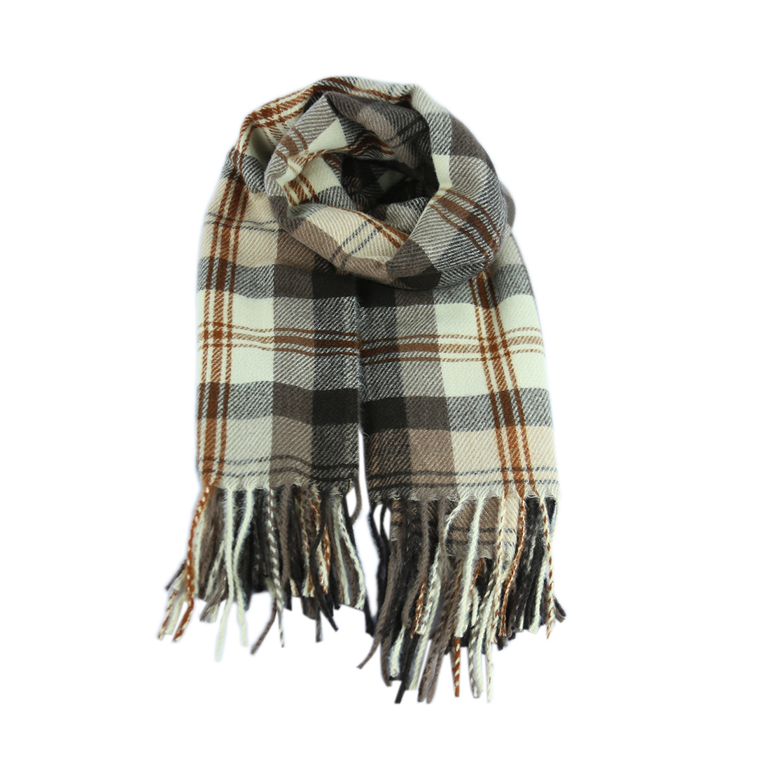 Stylish plaid scarf in timeless earth tones