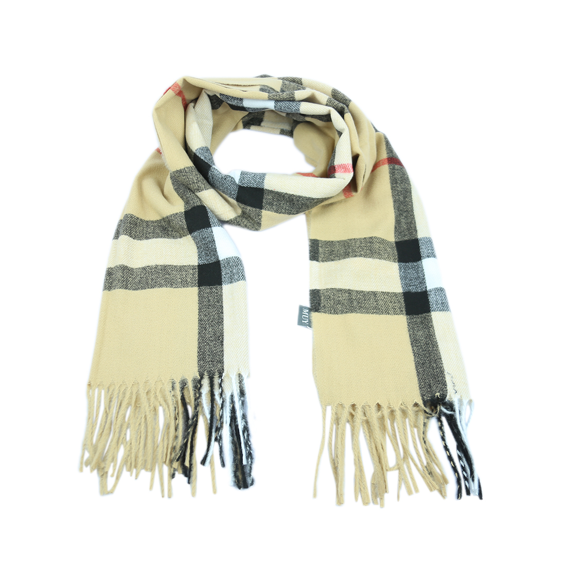 Checkered scarf in Beige