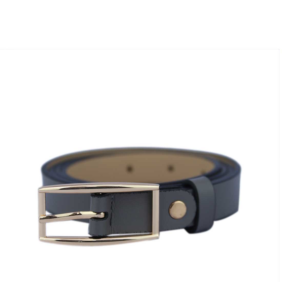 Classic everyday belt with a sleek, gold-toned buckle.