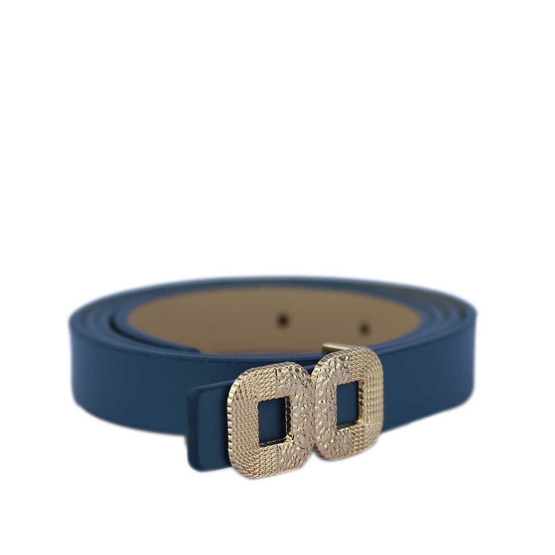 Classic black belt with a unique, textured buckle.