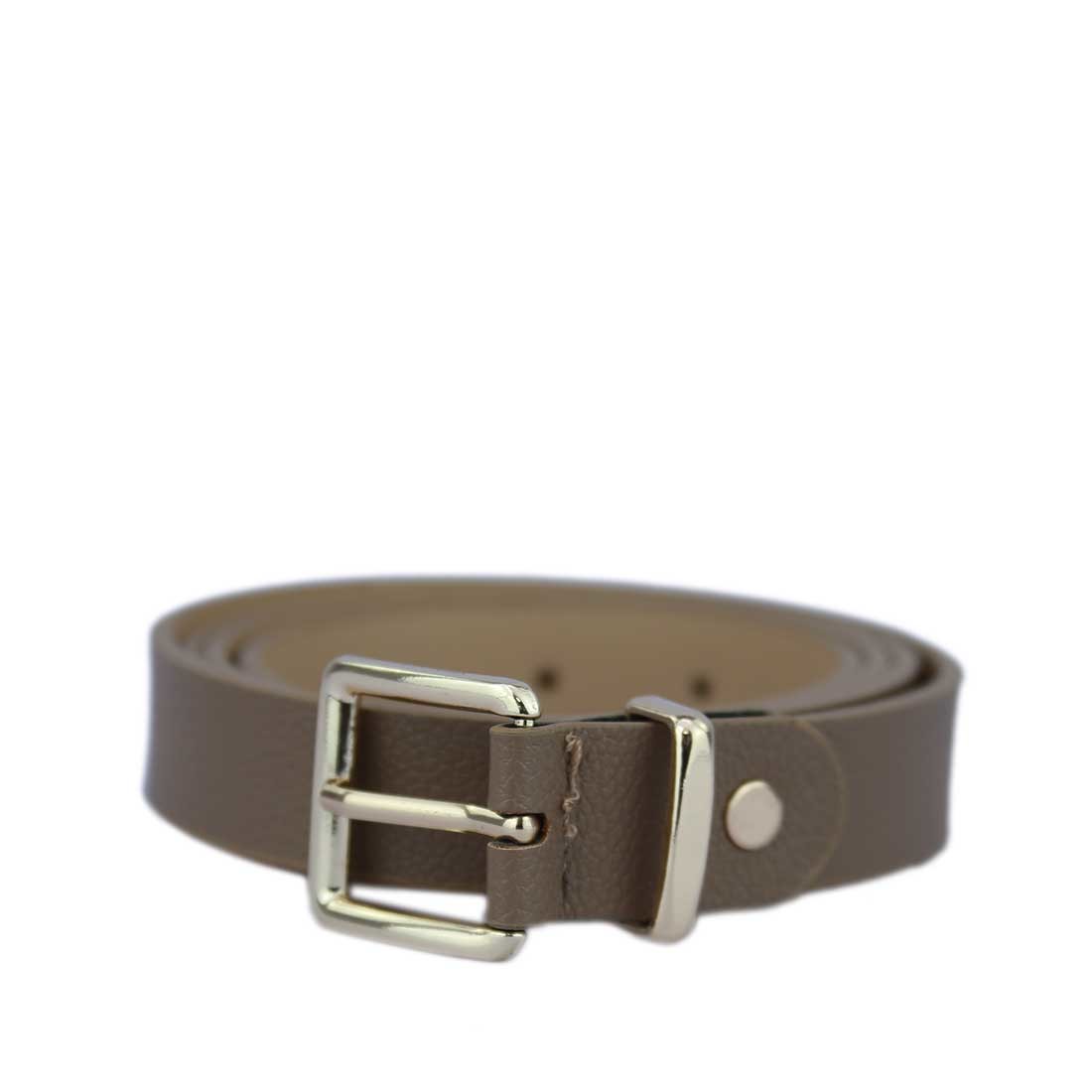 Slim casual belt with a classic gold-toned buckle.