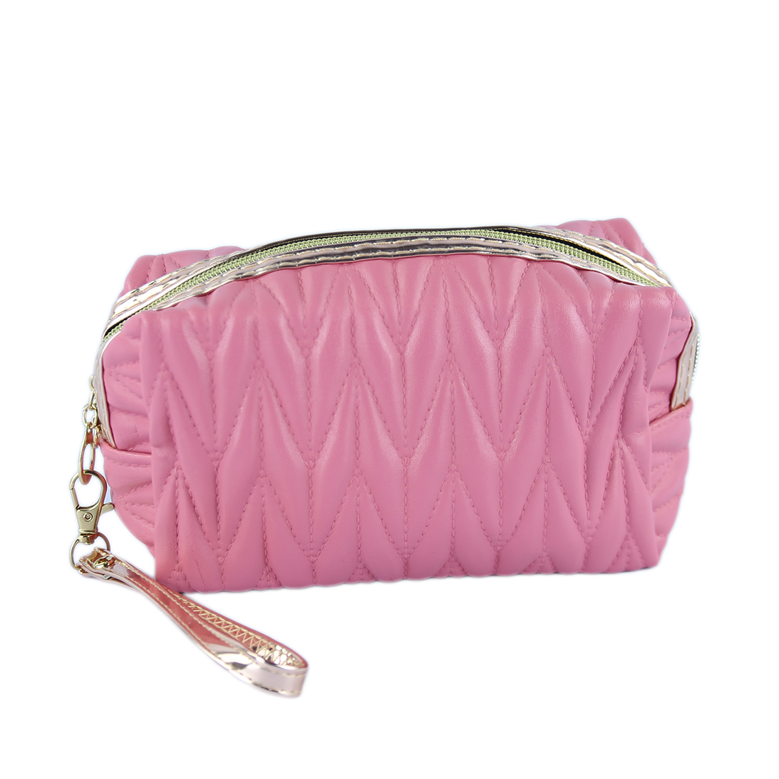 Chic quilted makeup bag in soft sage
