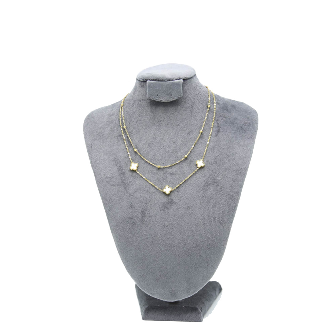 Layered Gold Clover Necklace