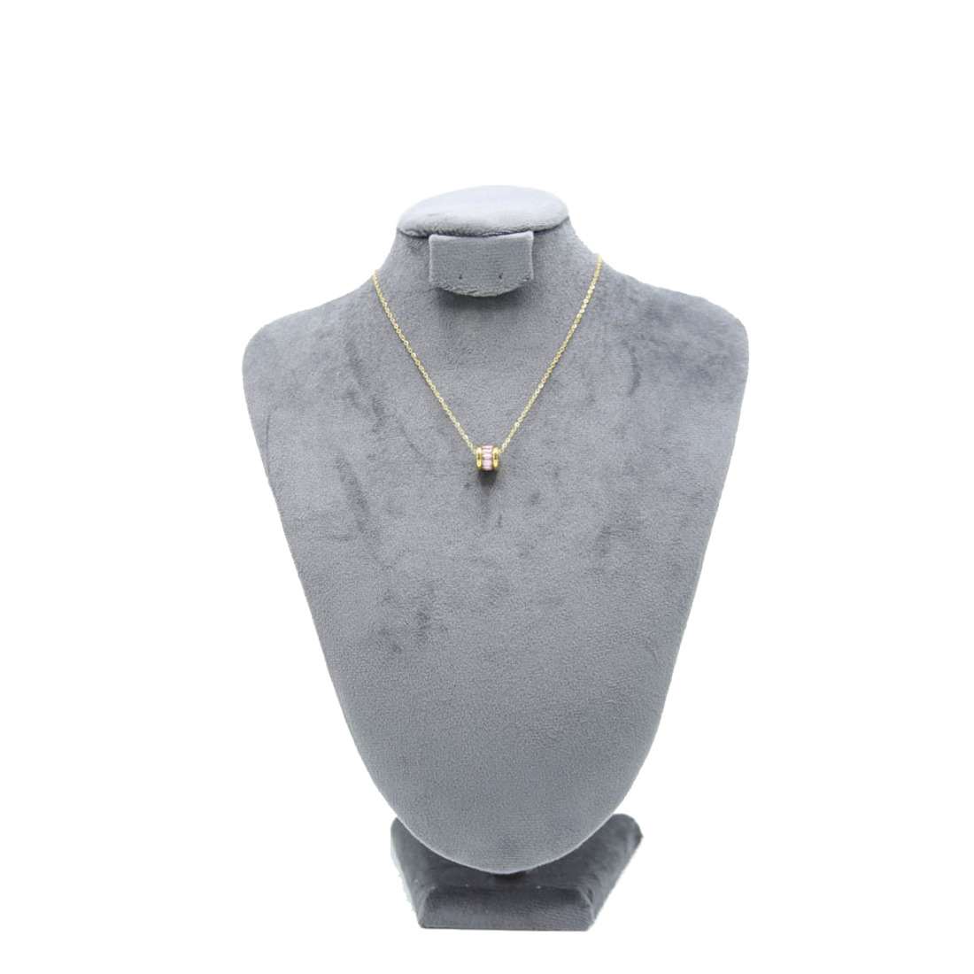 Gold Cylinder Pendant Necklace