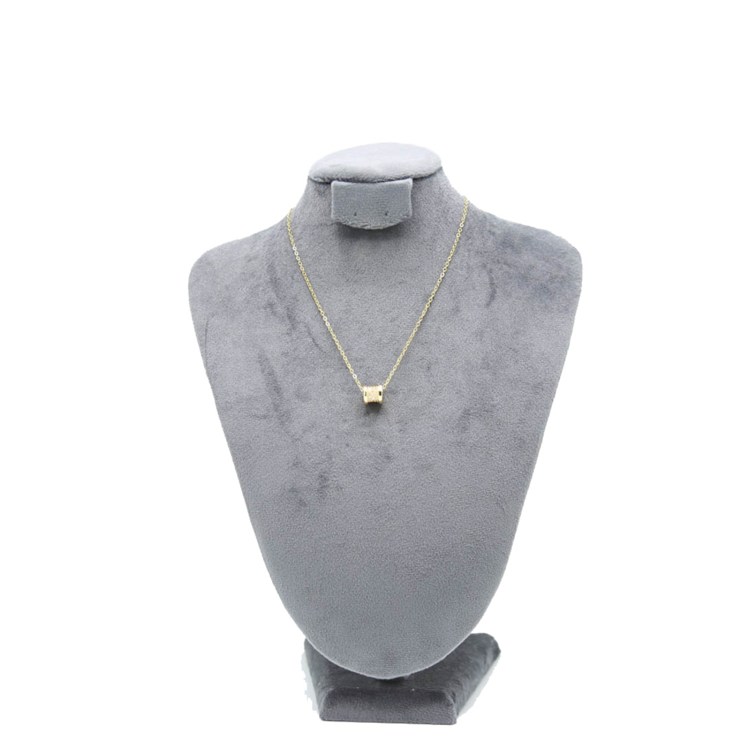 Gold Crystal Cylinder Necklace