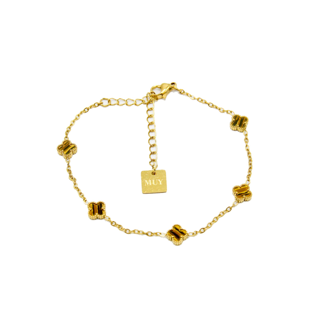 Gold toned- Clover Charms Bracelet